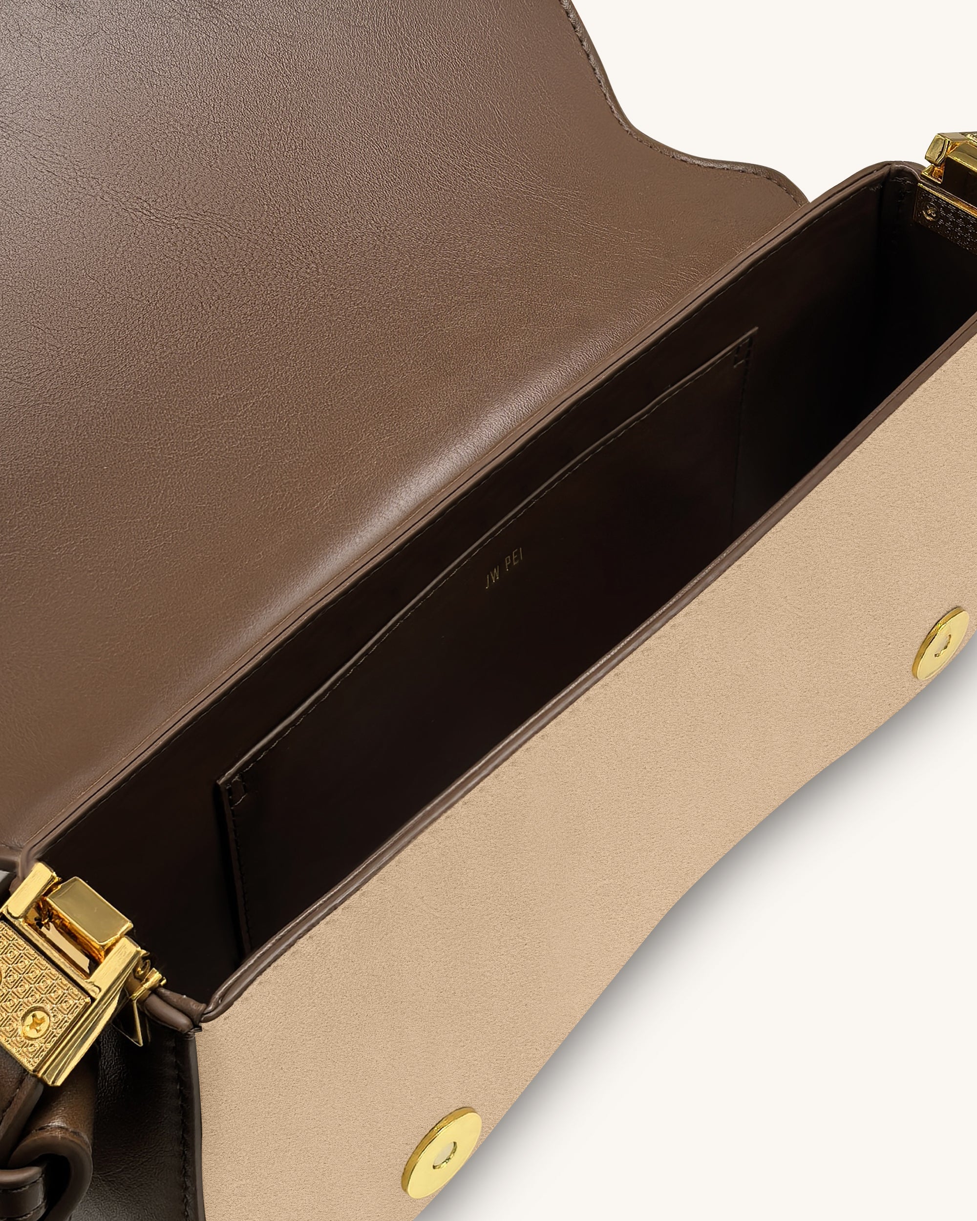 Joy Faux Suede Shoulder Bag - Khaki Brown