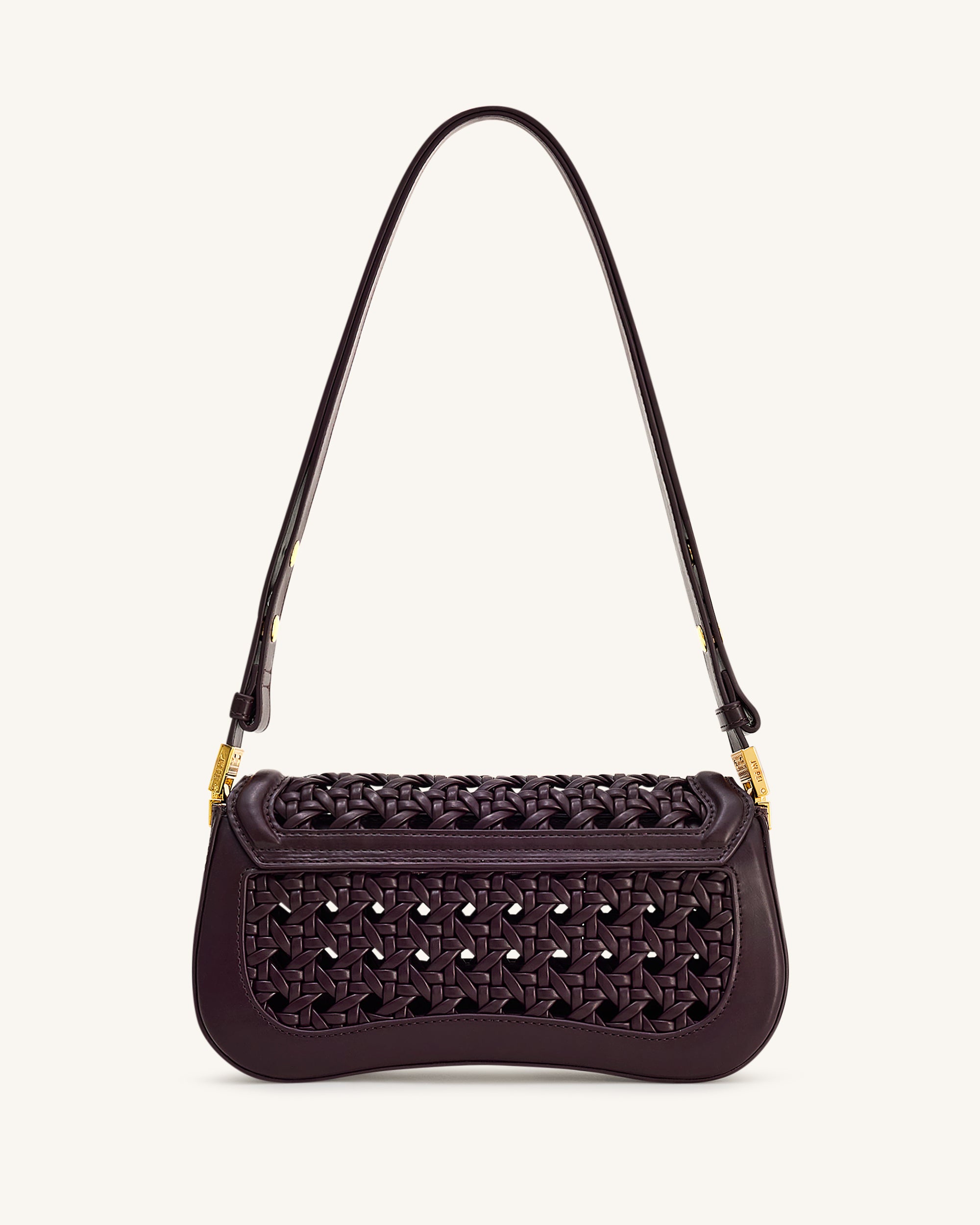Joy Woven Shoulder Bag - Dark Red