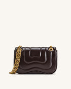Tina Quilted Chain Crossbody - Deep Claret Brown