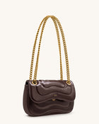 Tina Quilted Chain Crossbody - Deep Claret Brown