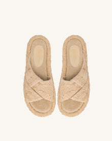 Lilah Woven Platform Sandal - Beige