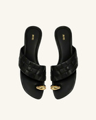Ava Woven Toe Sandals - Black
