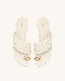 Ava Woven Toe Sandals - Ivory