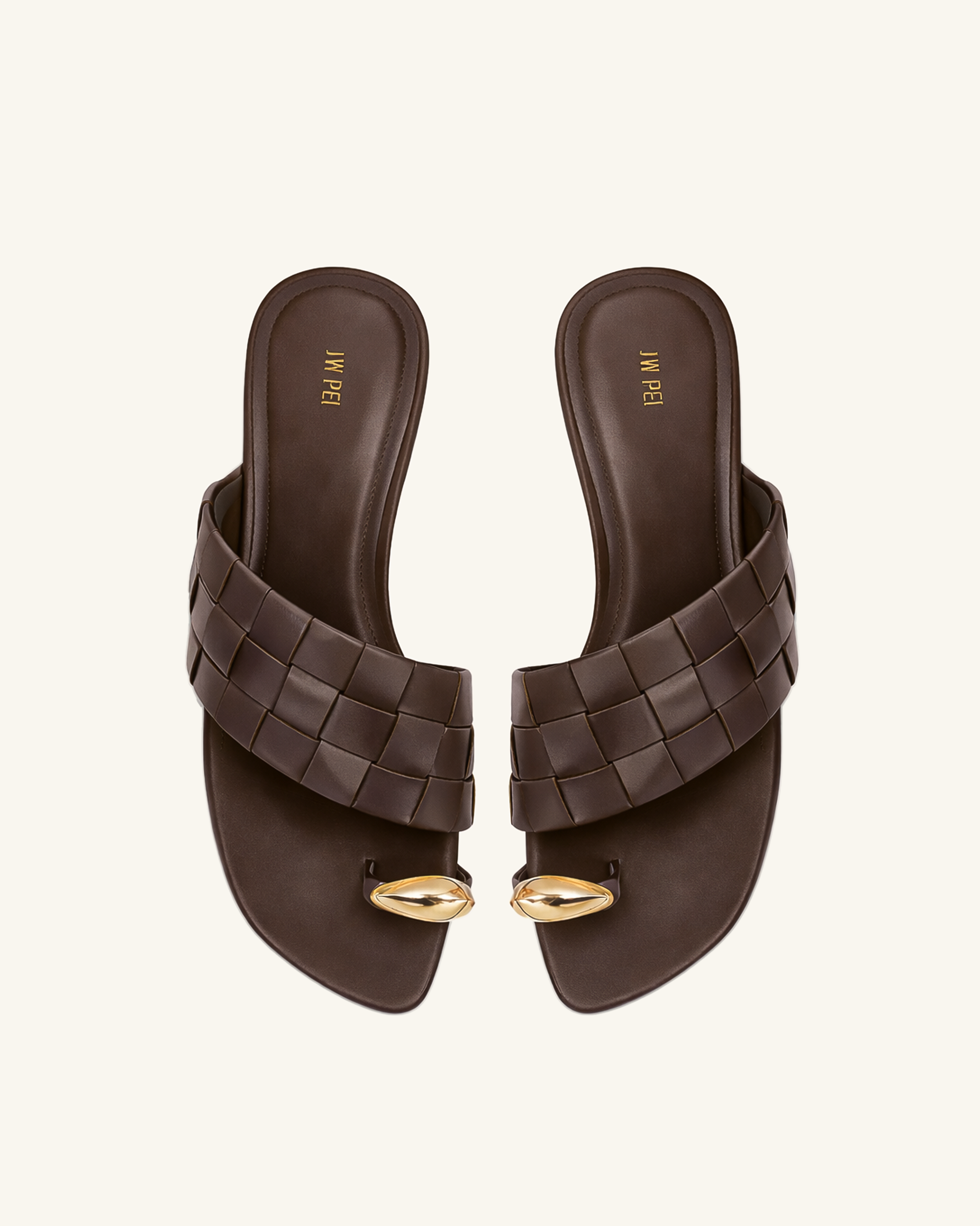Ava Woven Toe Sandals - Chocolate Brown