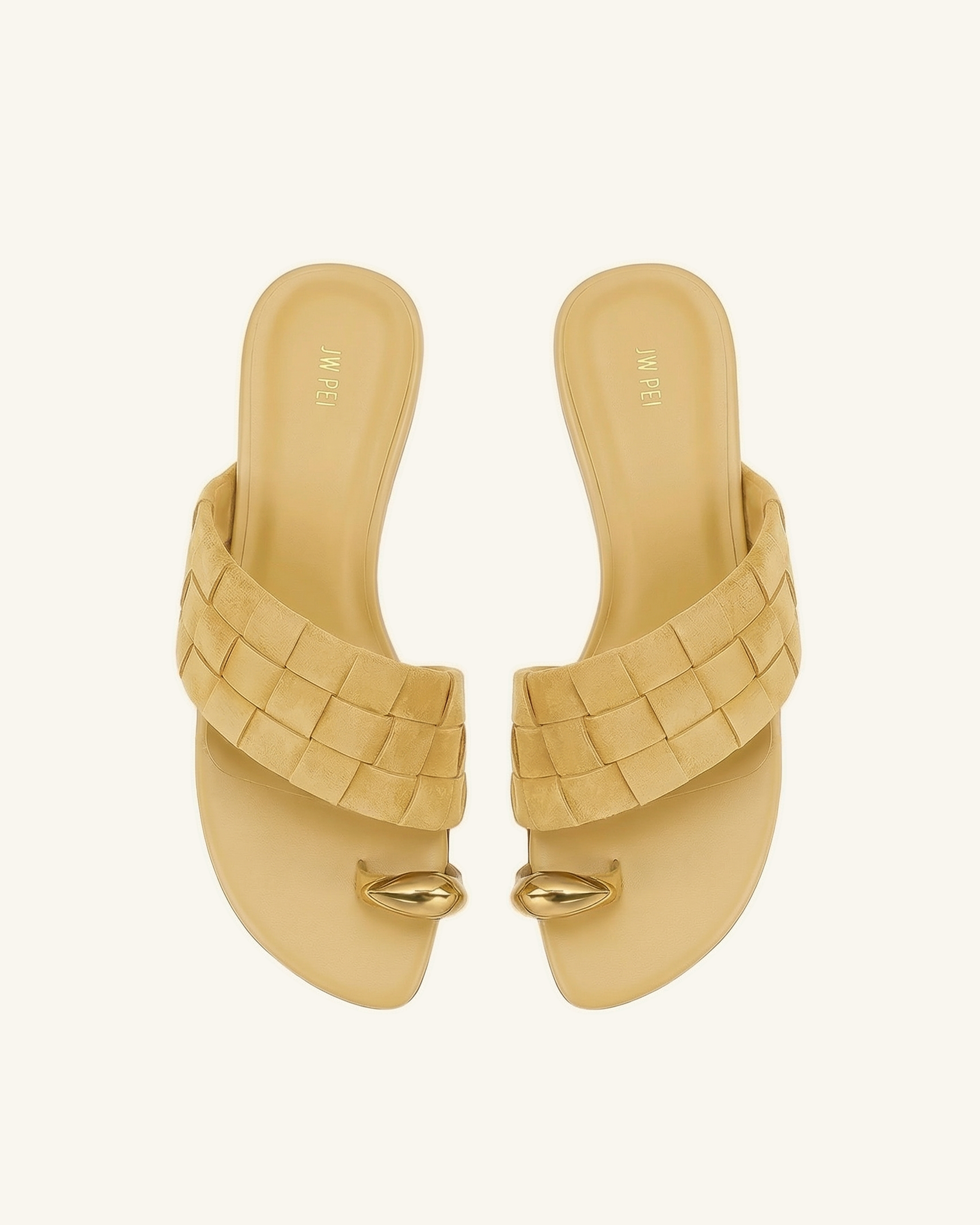Ava Woven Toe Sandals - Yellow