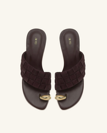 Ava Woven Toe Sandals - Dark Burgundy
