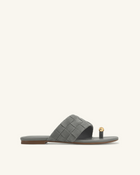Ava Woven Toe Sandals - Dark Grey