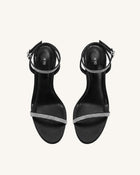 Alivia Artifical Crystal Heel Sandals - Black