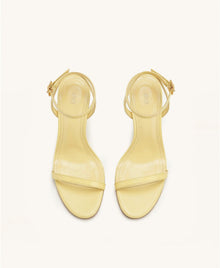 Alivia Gold Metal Heel Sandals - Pale Yellow