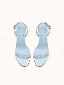 Alivia Artifical Crystal Heel Sandals - Light Blue