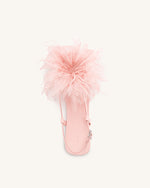 Fluffy Flats Sandals - Pink Beige