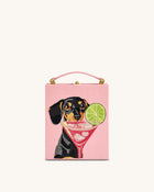 Taya-Puppy Pattern Book Shape Clutch Bag - Pink