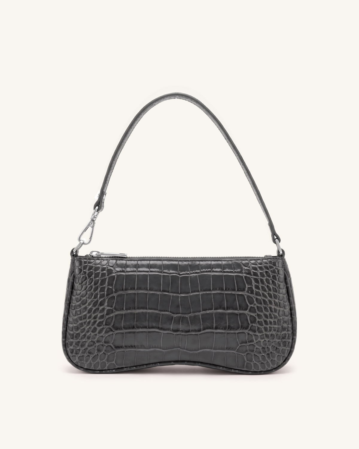 Eva Shoulder Handbag - Gray Croc