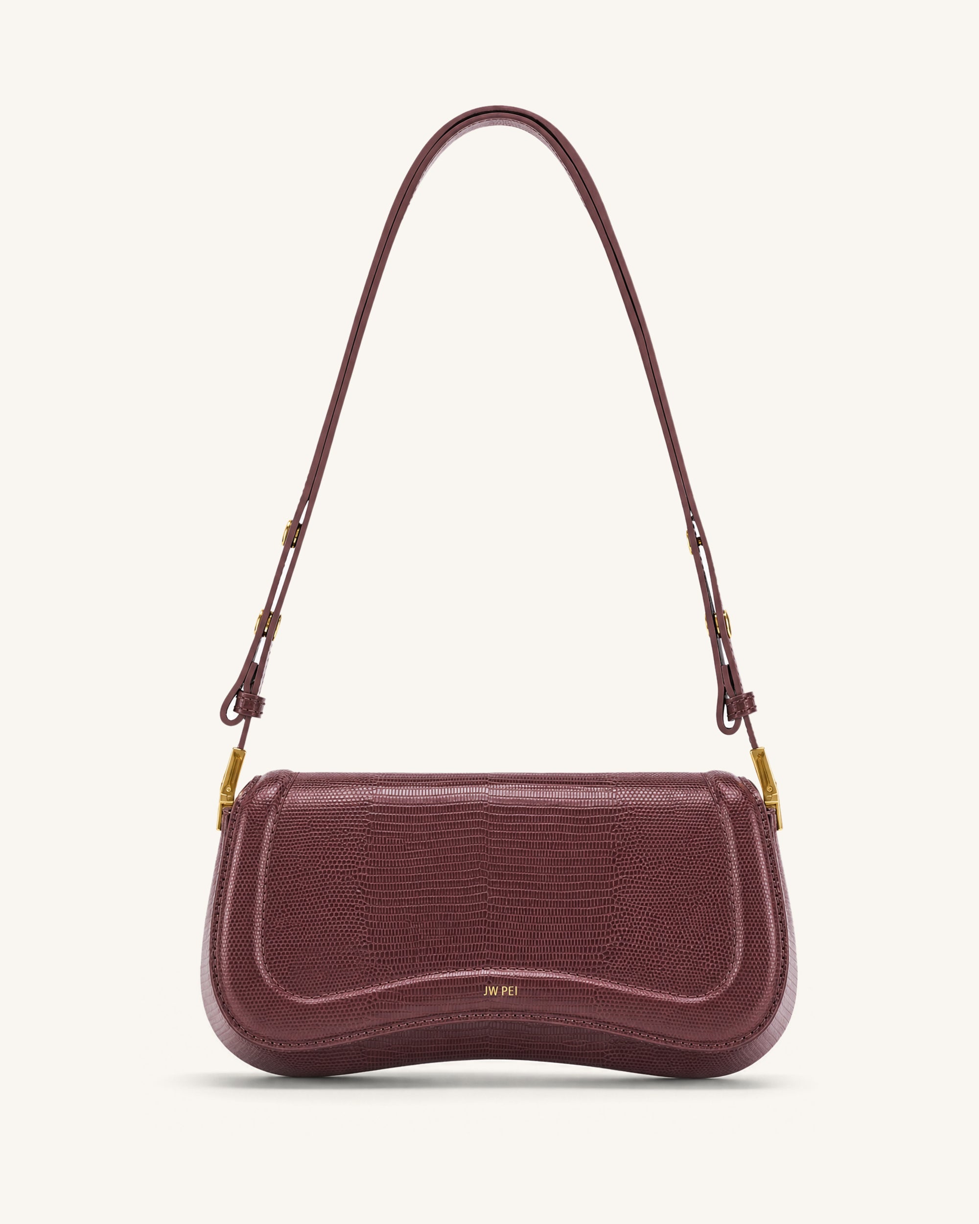 Joy Shoulder Bag - Dark Burgundy Lizard Texture