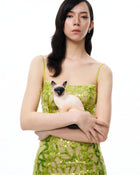 Aurelia Sequin Mini dress - Lime Green