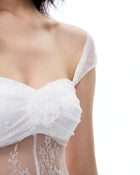 Fiorentina 3D Floral Lace Dress - White