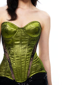 Serenade Floral Lace Corset - Green