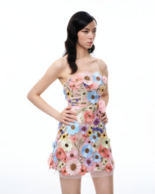 Odalys Floral Embroidered Mini Dress - Pastel Multi