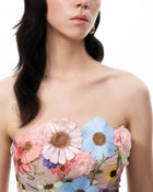 Odalys Floral Embroidered Mini Dress - Pastel Multi