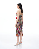 Isolde 3D Floral Embroidered Maxi Dress - Black Multi