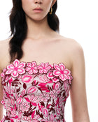 Seraphim Floral Embroidered Mini Dress - Rose Red