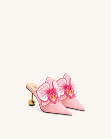 Sofia Orchid Sphere Heel Mules - Pink