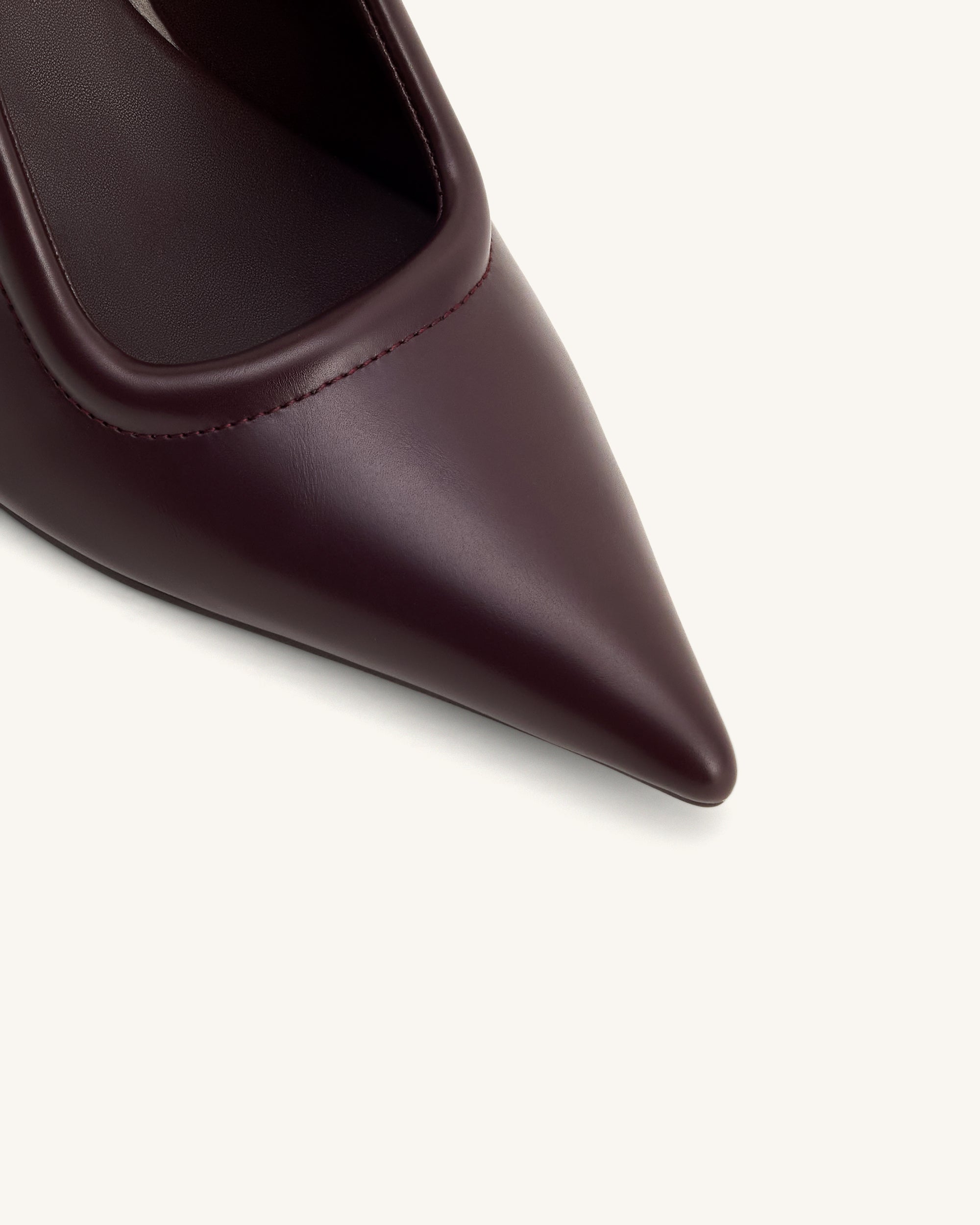 Sofia Metal Accent Sphere Heel Mules - Deep Burgundy