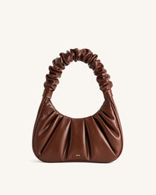 Gabbi Ruched Hobo Handbag - Umber