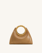 Amiya Leaf Handle Sculpture Bag - Brown