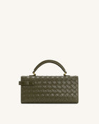 Keyla Weave Texture Top Handle Bag - Olive Green