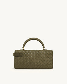 Keyla Weave Texture Top Handle Bag - Olive Green