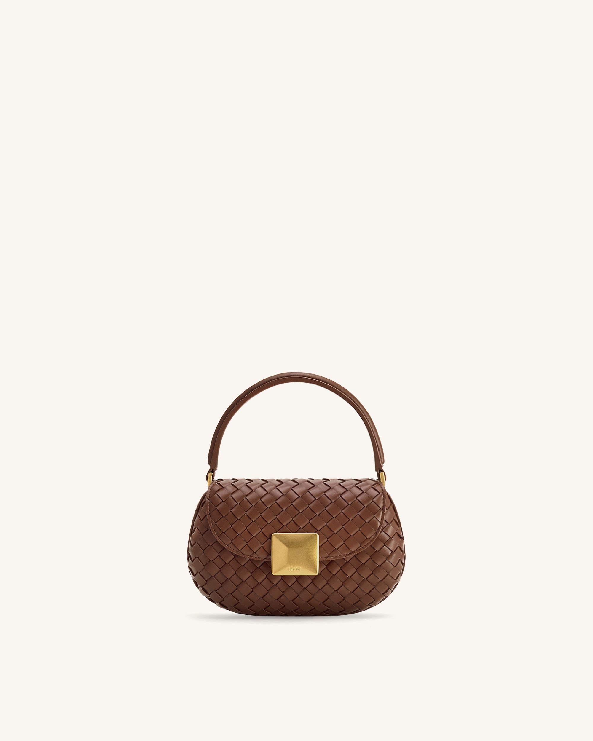 Zuri Hand Woven Round Top Handle Bag - Brown