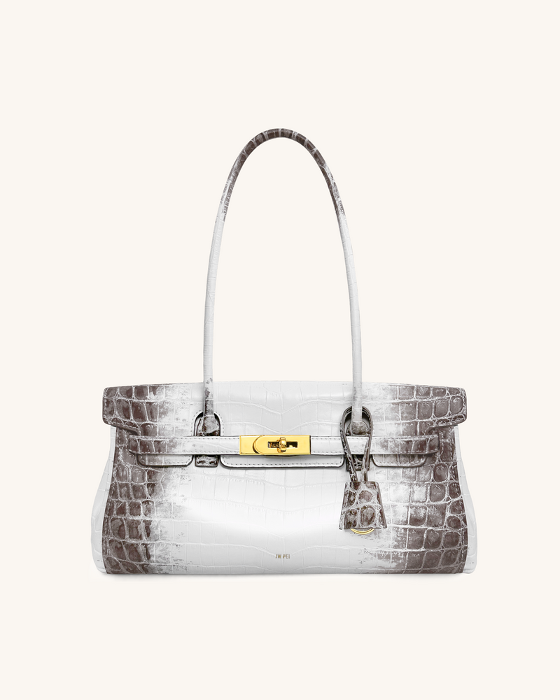 Yara Shoulder Bag - White Croc