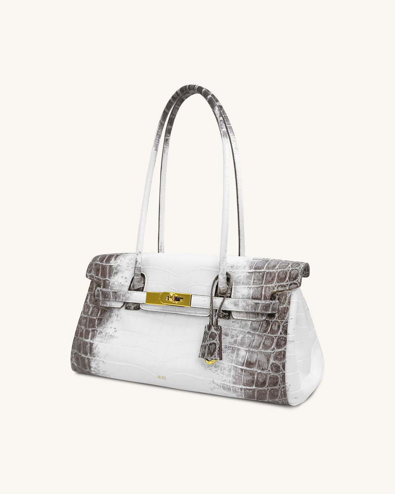 Yara Shoulder Bag - White Croc