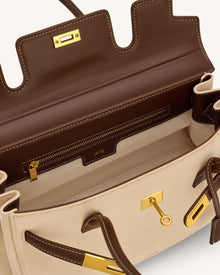 Yara Faux Suede Shoulder Bag - Dark Brown