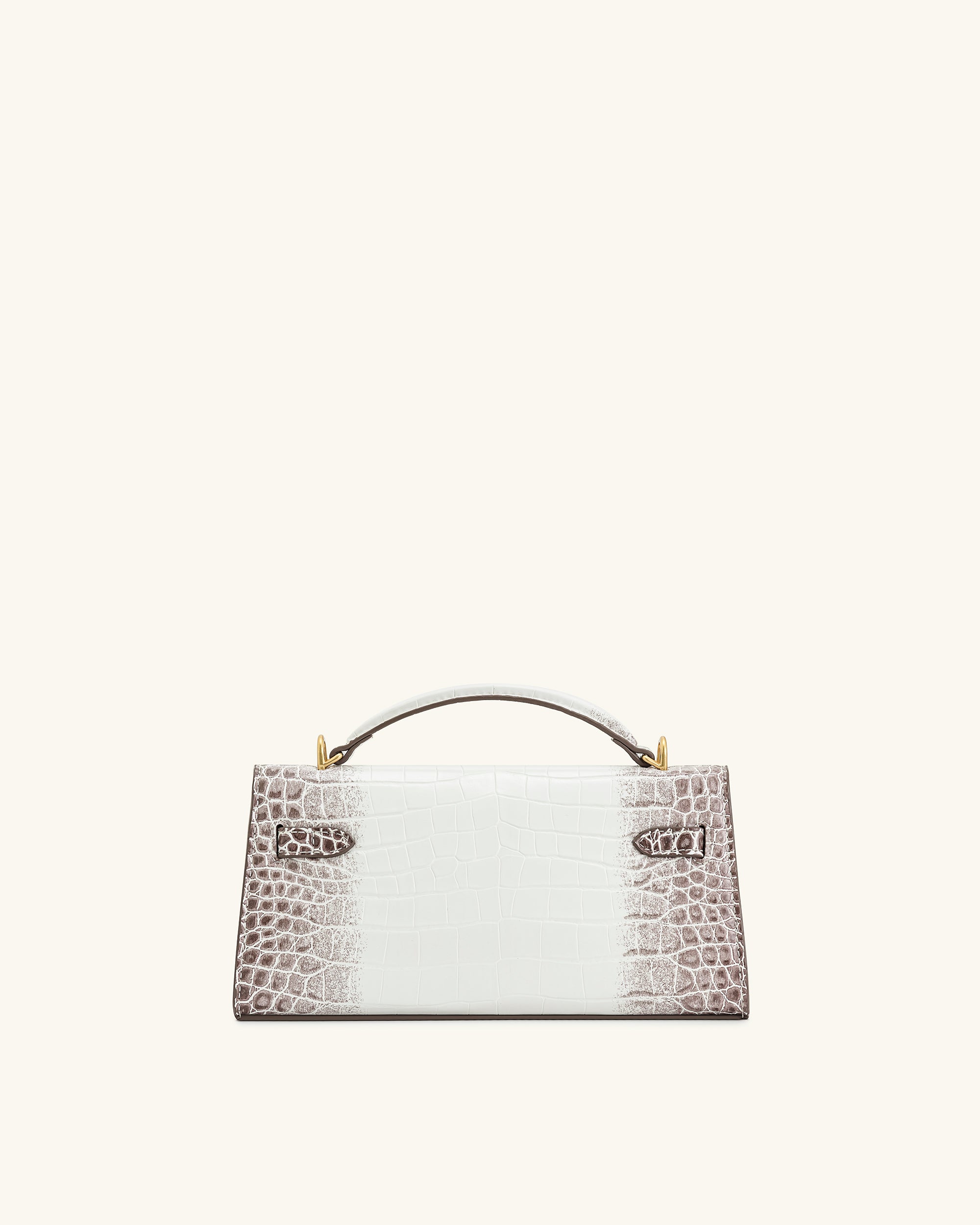 Noor Top Handle Bag - White Croc