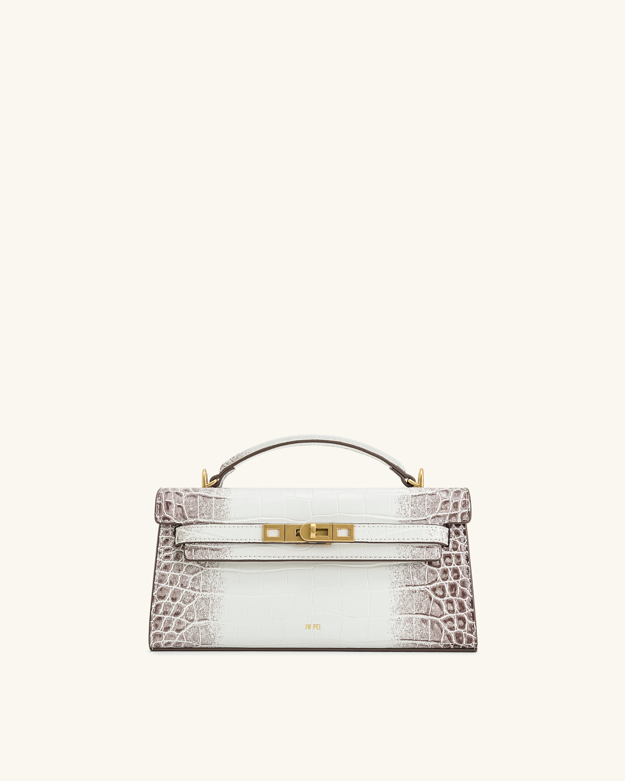 Noor Top Handle Bag - White Croc | JW PEI