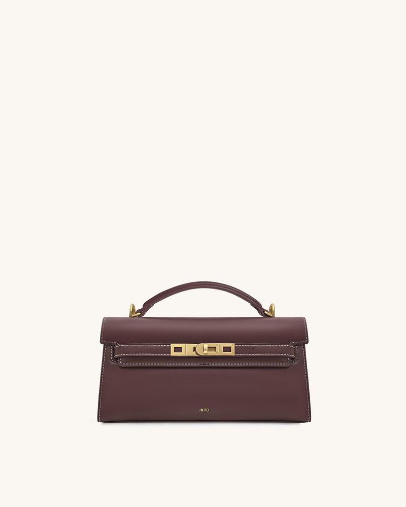 Noor Top Handle Bag - Reddish Brown