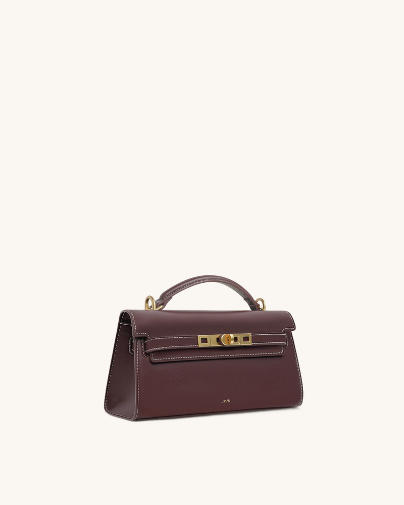 Noor Top Handle Bag - Reddish Brown