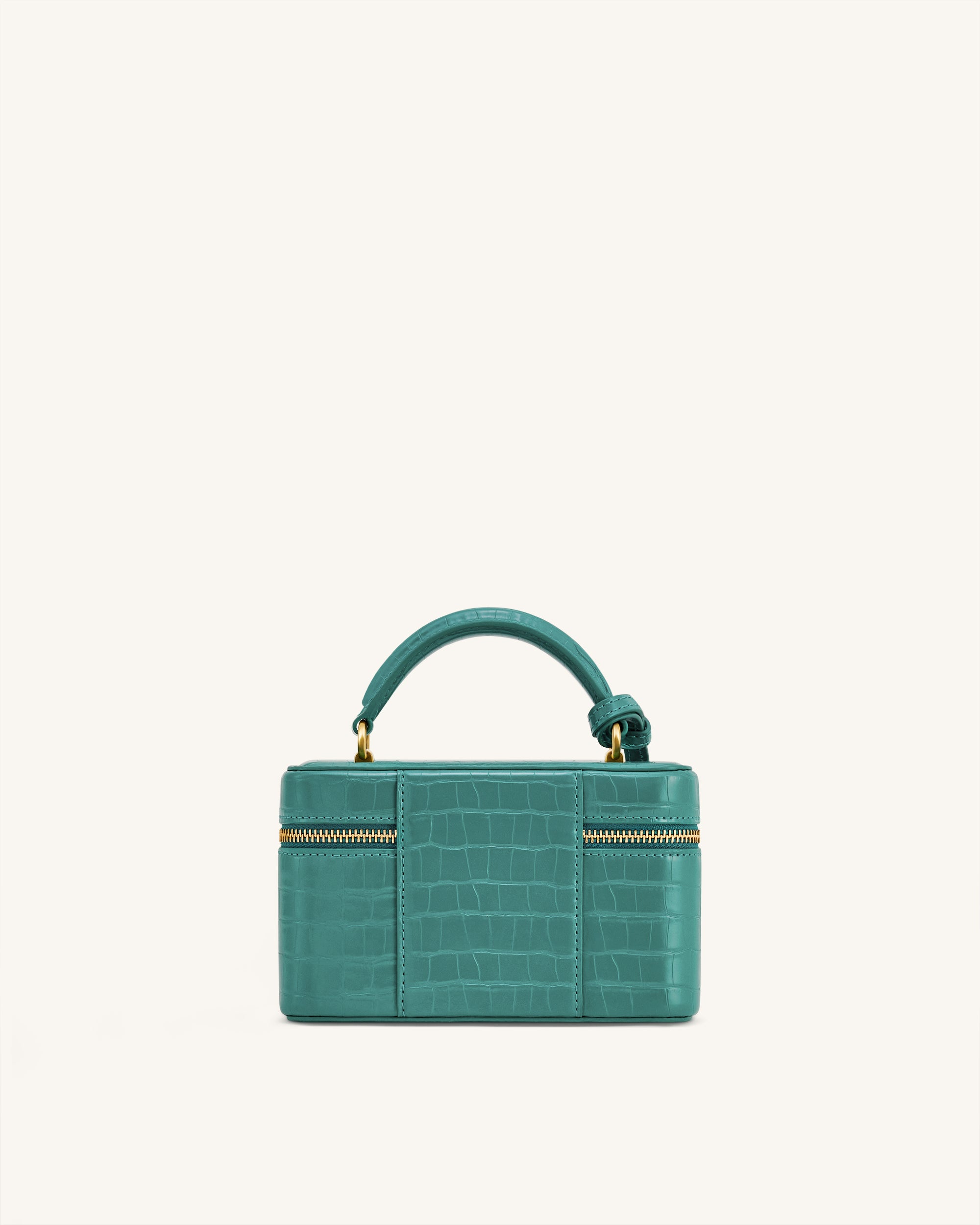 Cleo Box Shape Top Handle Bag - Green Croc | JW PEI