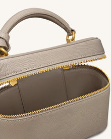 Cleo Box Shape Top Handle Bag - Taupe