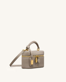 Cleo Box Shape Top Handle Bag - Taupe