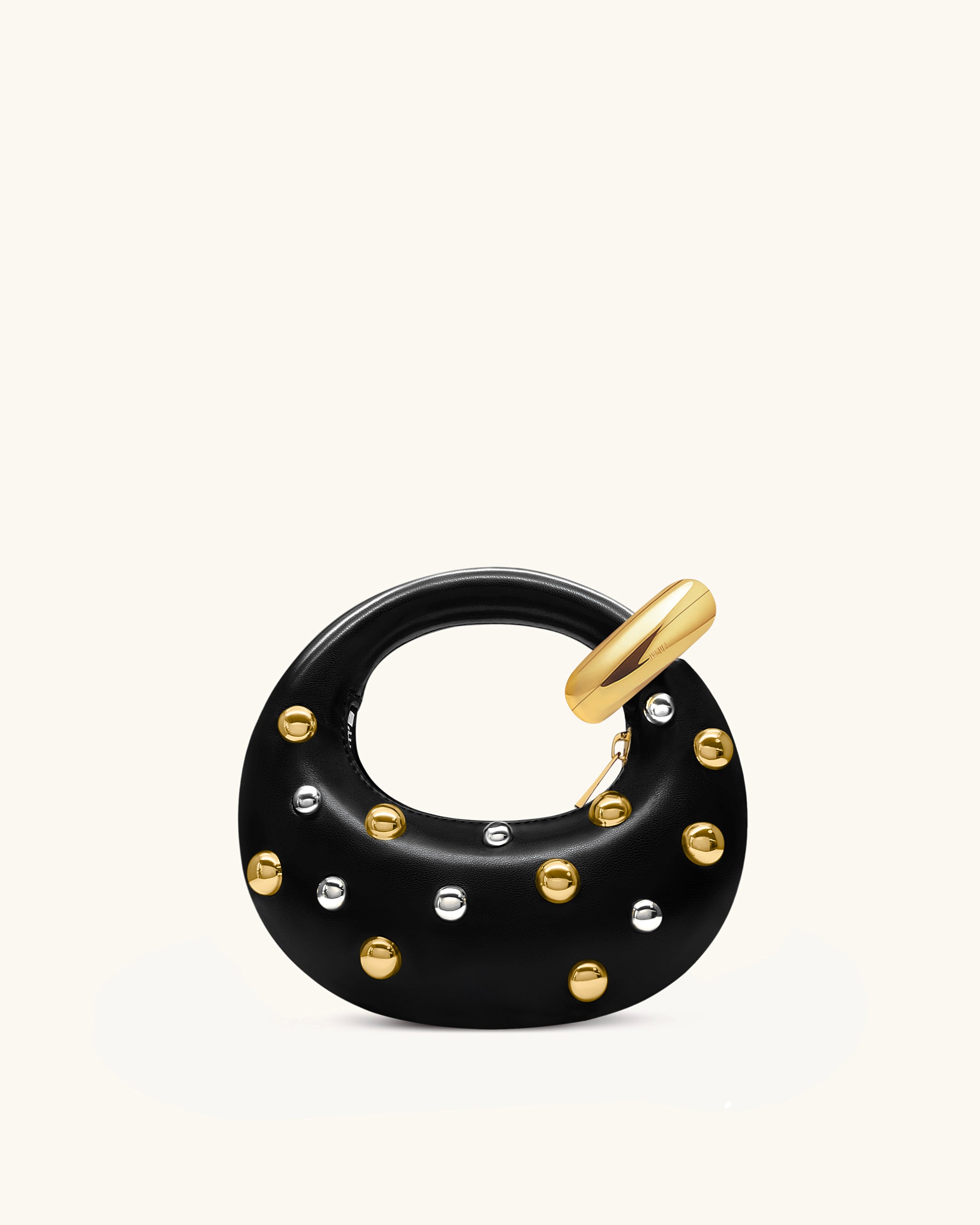 Abacus Studded Mini Top Handle Bag - Black