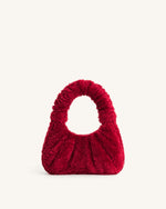 Gabbi Faux Fur Medium Ruched Hobo Handbag - Magenta