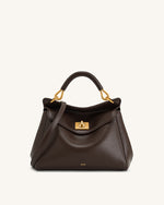 Lucia Classic Top Handbag - Dark Brown