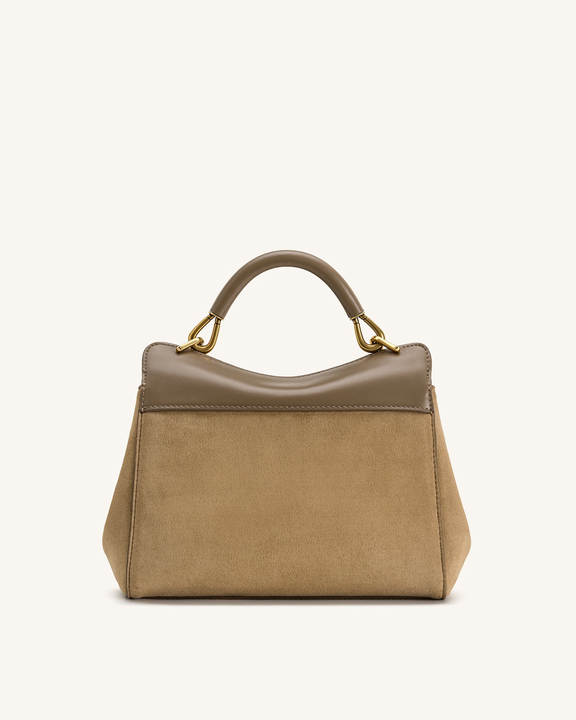 Lucia Classic Faux Suede Top Handle Bag - Taupe | JW PEI