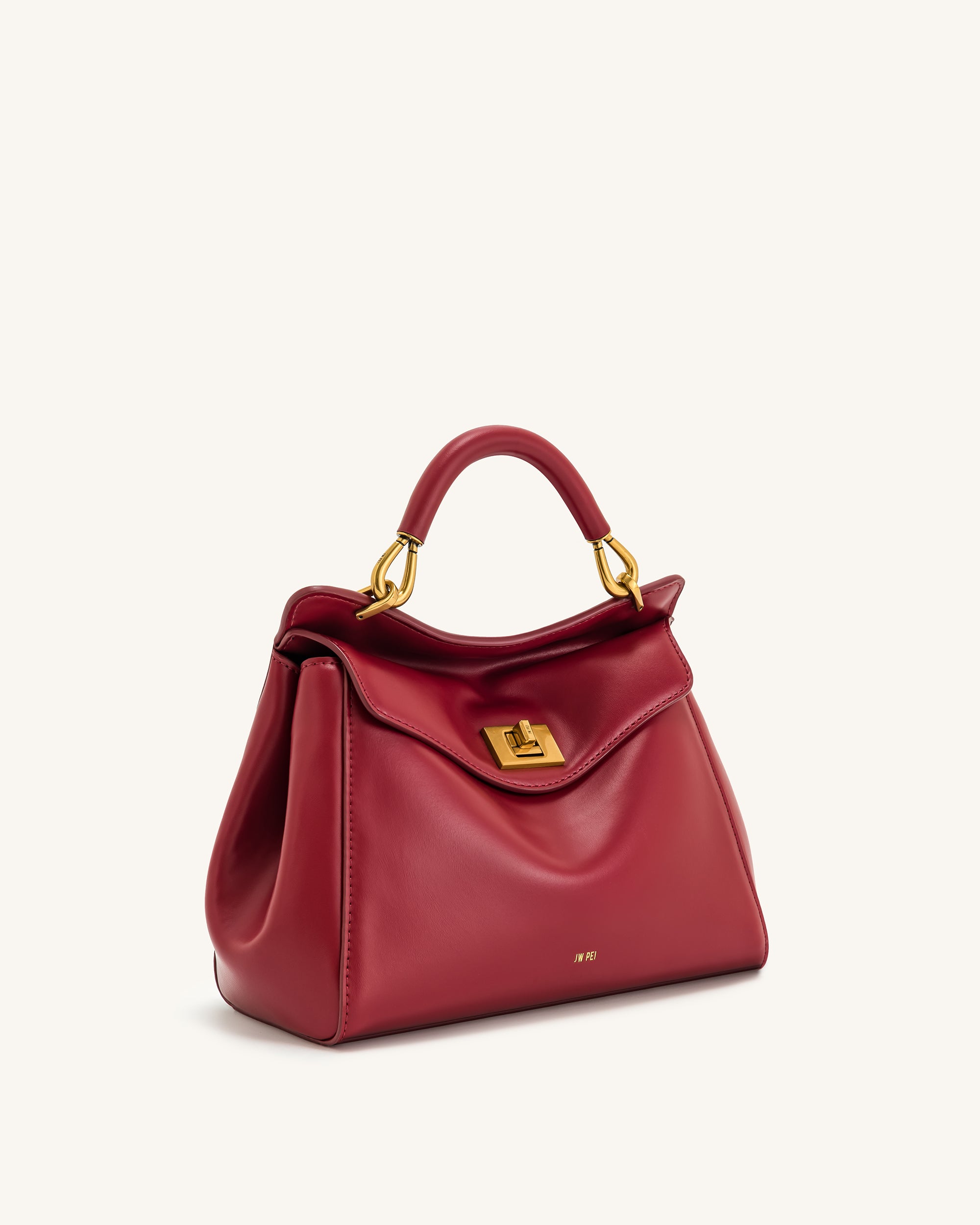 Lucia Classic Top Handbag - Claret | JW PEI