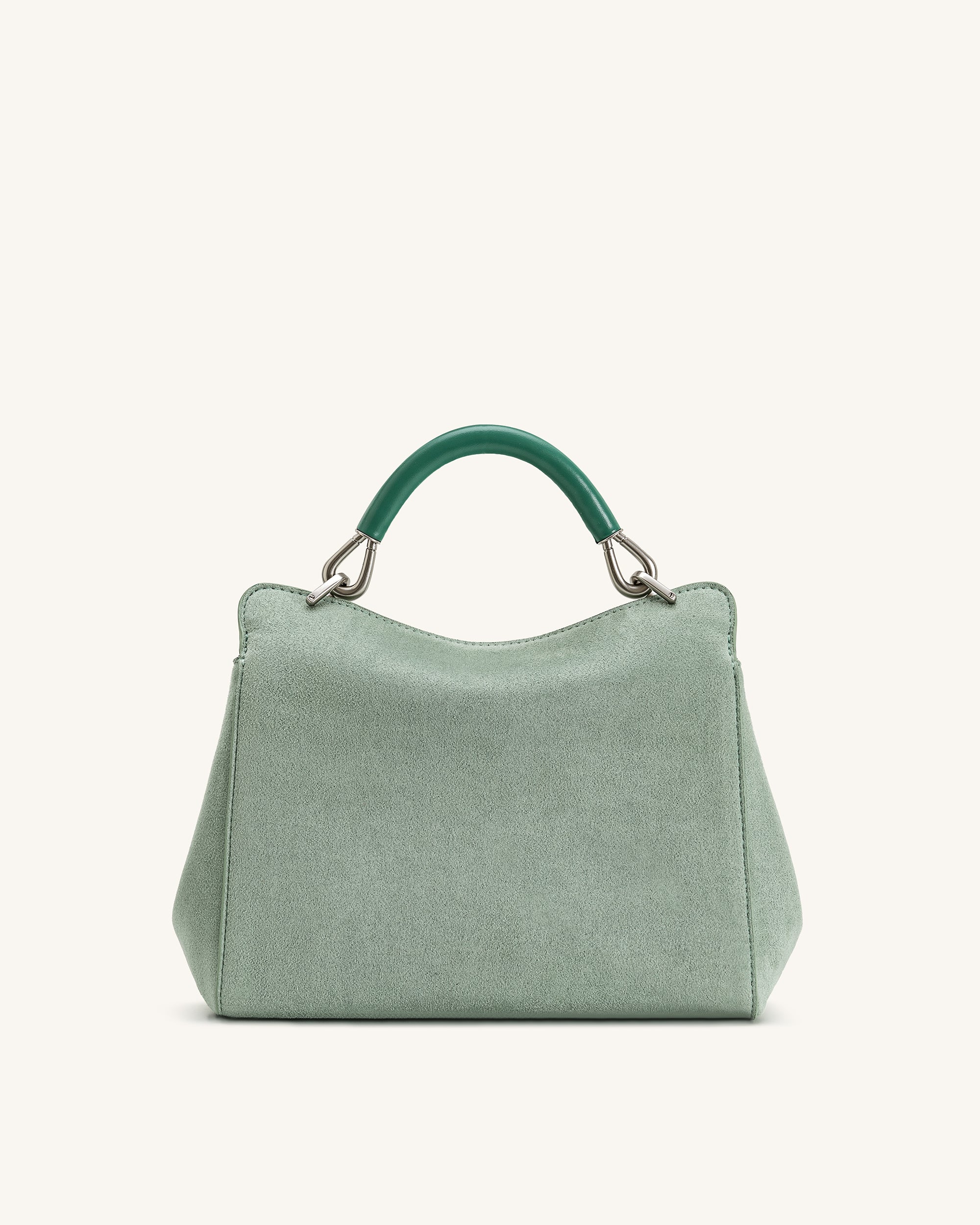 Lucia Classic Faux Suede Top Handle Bag - Matcha Green | JW PEI