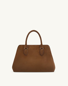 Lara Faux Suede Tote Bag - Brown
