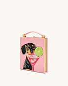Taya-Puppy Pattern Book Shape Clutch Bag - Pink